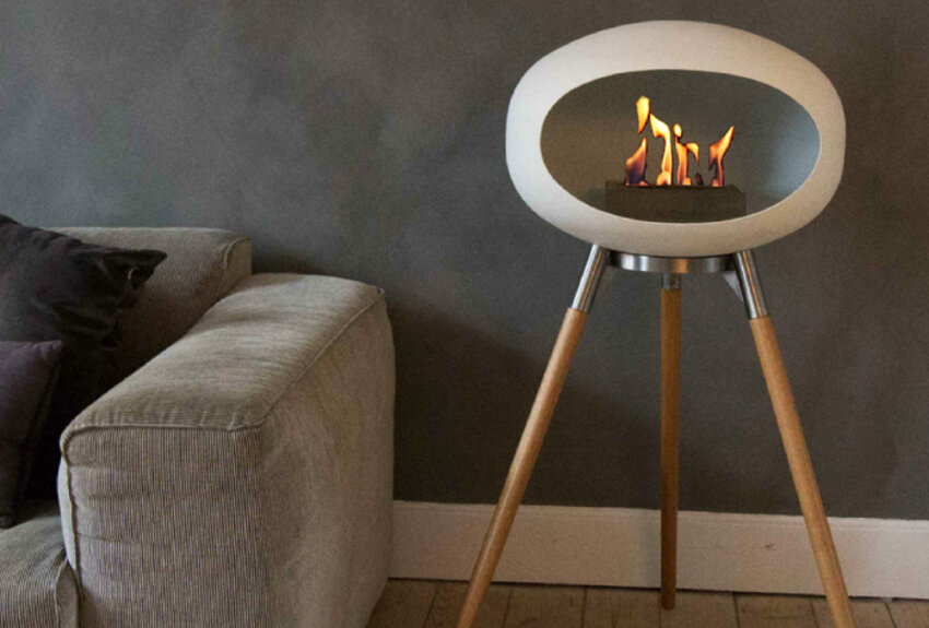 Ground Wood White Bio-ethanol Haard Ground Wood White Bio-ethanol Haard