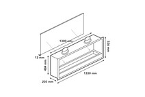 Bio-ethanol Inbouwunit XXL Front / Doorkijk 133 cm