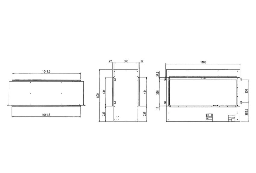 e-BoX 1000/450 Elektrische Inbouwhaard Doorkijk e-BoX 1000/450 Elektrische Inbouwhaard Doorkijk