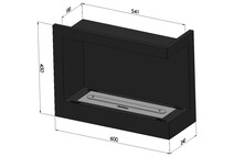 Corner 600R Bio-ethanol Inbouwhaard Rechterhoek 60cm