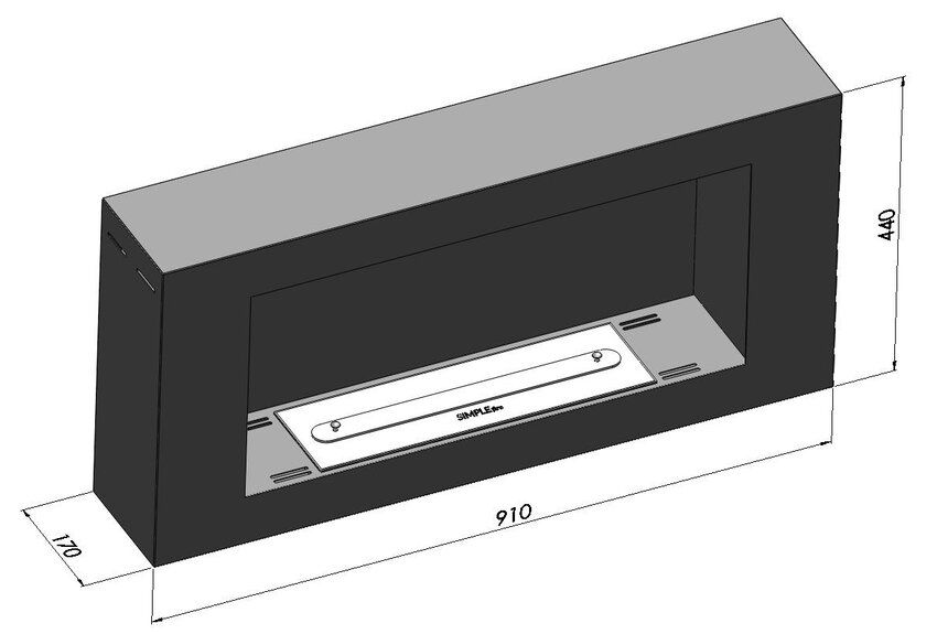 Blackbox 910 Bio-ethanol Wandhaard