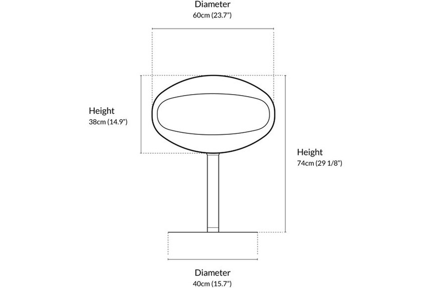 Pedestal Standing Cocoon Bio-ethanol Haard Zwart