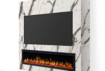 TV wand tot 72 inch wit marmerlook