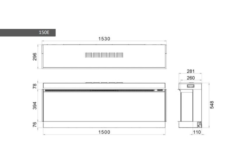 Trimline 150E Solus Hoek 150cm