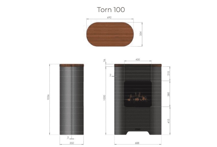 Torn 100 Vrijstaande Waterdamp Kachel