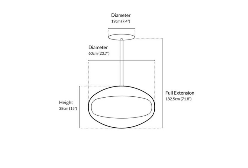 Aeris Hanging Cocoon Zwart Bio-ethanol Plafondhaard