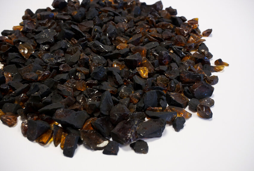 Fireglass amber/black decoratieve stenen