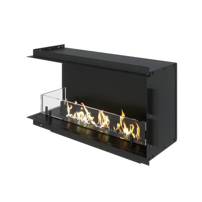 Bio Steelbox Superior Inbouwhaard Linkerhoek 90-130cm