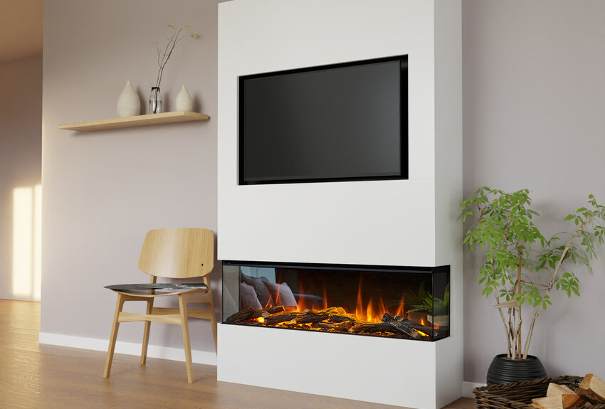 British Fires Media Wall + New Forest Elektrische Haard