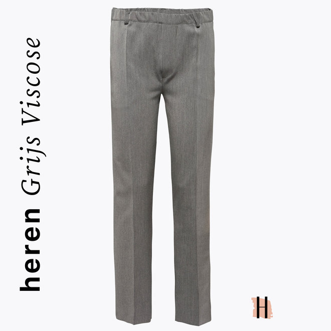 Heren Pantalon Elastische Band in Grijs