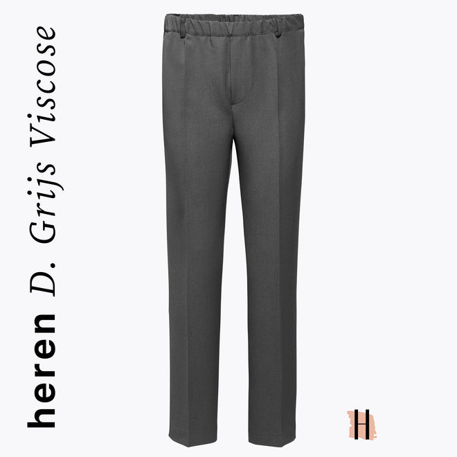 Heren Pantalon Elastische Band in Donkergrijs