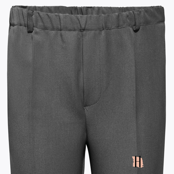 Heren Pantalon Elastische Band in Donkergrijs