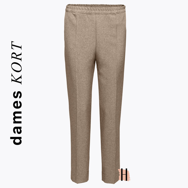 Winter Pantalon Elastiek: Bruin Gemêleerd