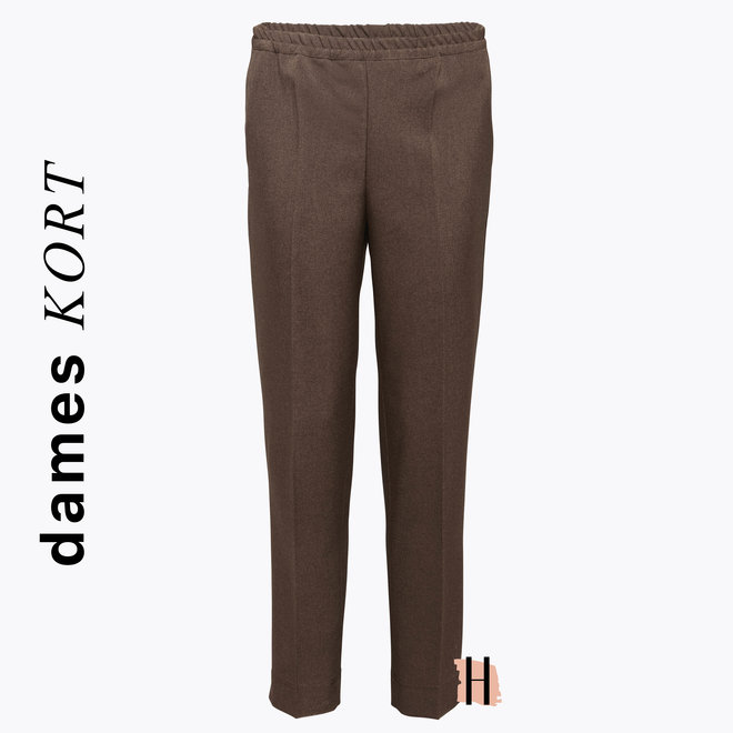 Pantalon met Elastieke Band Rondom Chocolade Bruin