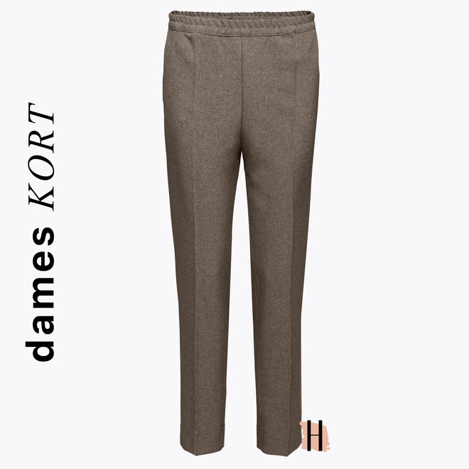 Pantalon met Elastieke Band Rondom Taupe