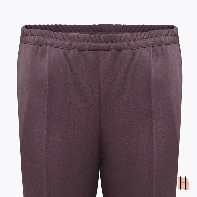 Pantalon met Elastieke Band Rondom: Aubergine Paars