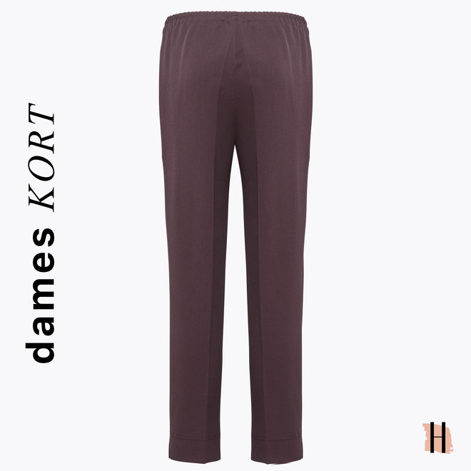 Pantalon met Elastieke Band Rondom: Aubergine Paars