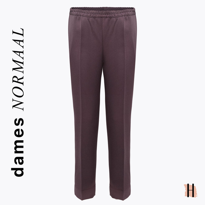 Pantalon Elastiek Viscose: Aubergine Paars