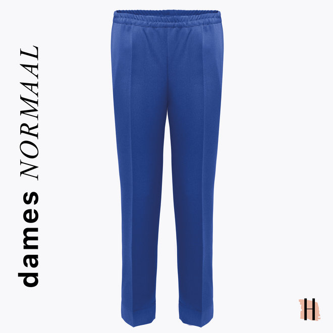 Pantalon met Elastieke Band Rondom Viscose: Kobalt