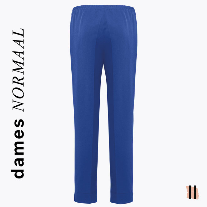 Pantalon met Elastieke Band Rondom Viscose: Kobalt