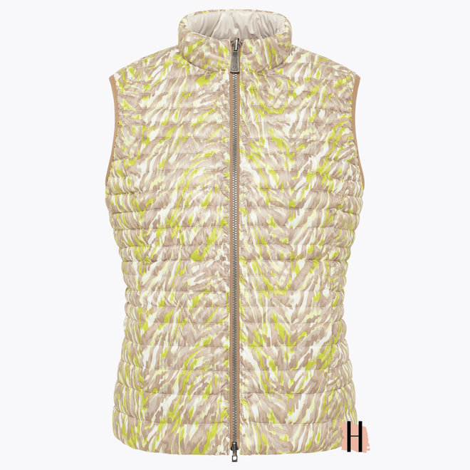 Aan Twee Kanten Draagbare Bodywarmer in Groen/ Beige