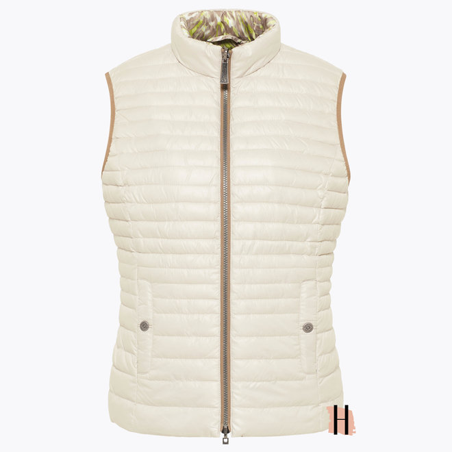 Aan Twee Kanten Draagbare Bodywarmer in Groen/ Beige