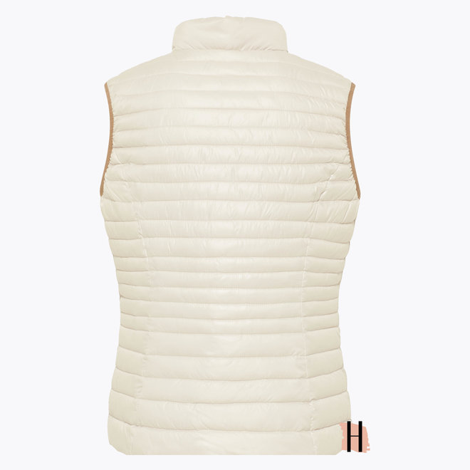 Aan Twee Kanten Draagbare Bodywarmer in Groen/ Beige