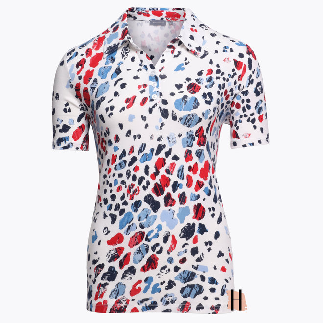 Polo met Dierlijk Dessin in Blauw en Rood