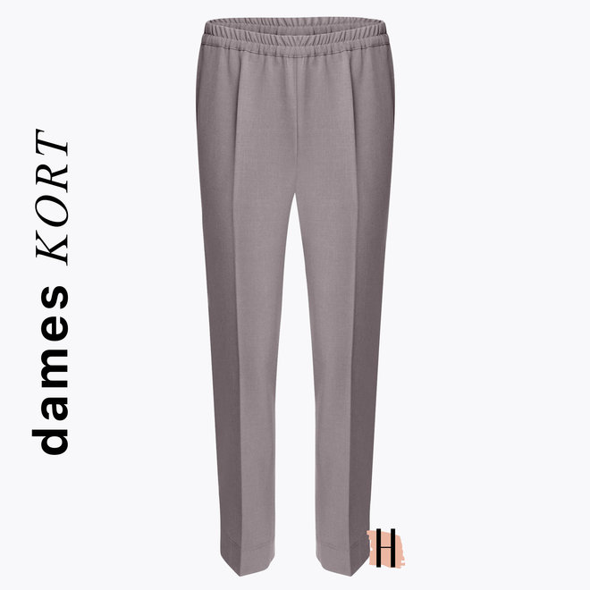 Pantalon met Elastische Band Rondom Licht Taupe