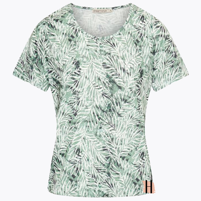 Z23 132 Hermie Top FLOWER PRINT Jade Mix