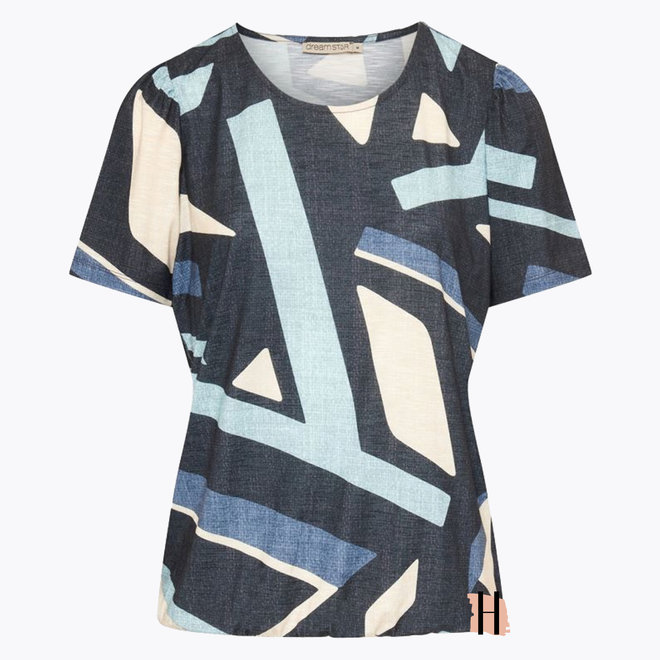 Z23 29Lou Lou Top GRAPHIX PRINT Indigo Mix
