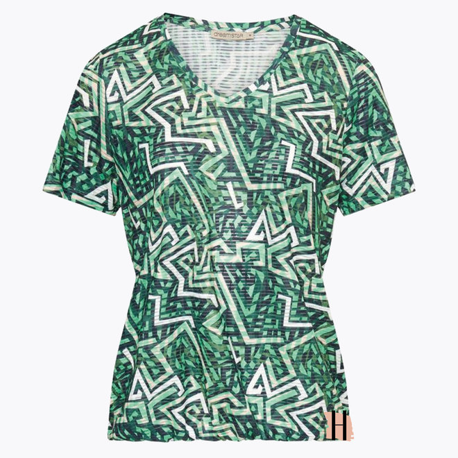 Z23 139 Feike Top GRAPHIC STRUCTURE Groen Mix