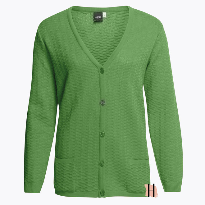 Vest met Knopen en V-Hals in Groen