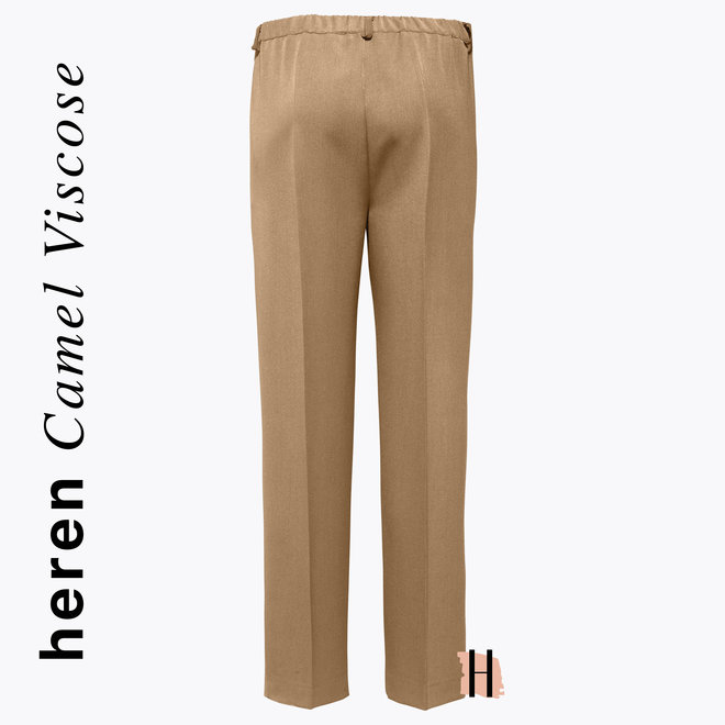 Heren Pantalon Elastische Band in Camel