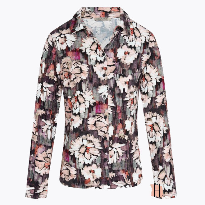 W23 117 Odette Blouse BLOEM in Fuchsia Mix