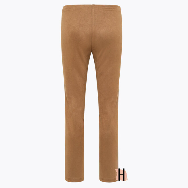 Suedelook Pantalon met Rijgkoord in Mokka Bruin