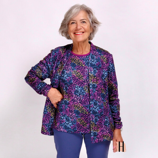 Twin-Set van Vest en T-Shirt in Blauw en Paars