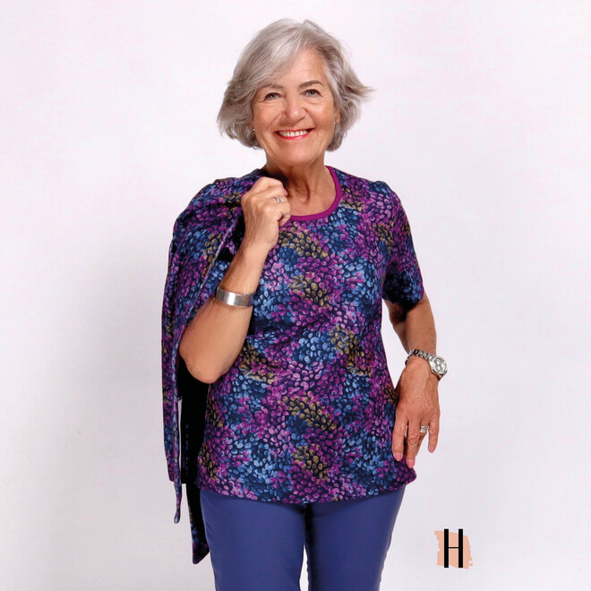 Twin-Set van Vest en T-Shirt in Blauw en Paars