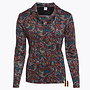 Poloshirt met Paisley Dessin en Halsdetail in Petrol/Kaki Mix