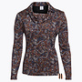 Poloshirt met Paisley Dessin en Halsdetail in Oranje/Blauw Mix