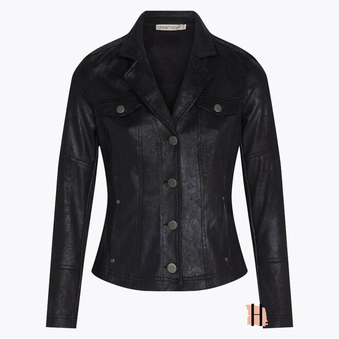 Vintage Leren Jasje "Monika" in Zwart