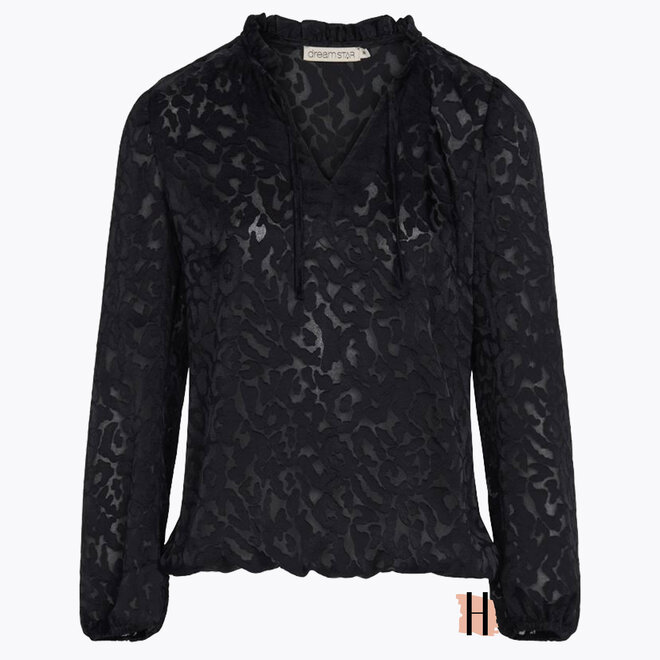 W23 218 Femke Blouse AUSBRENNER Zwart