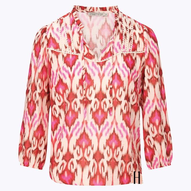 Z24 105 Ghea Blouse ORNAMENT in Rood Mix