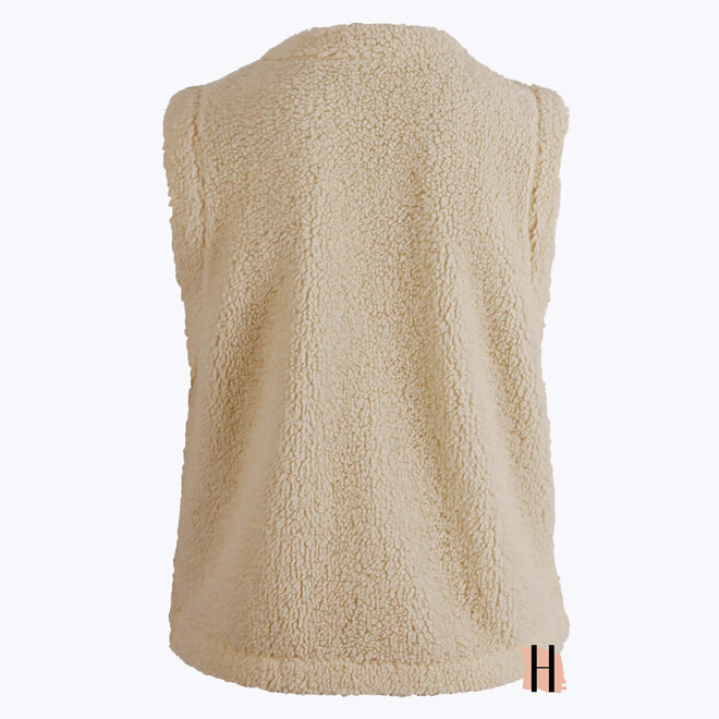 Teddy Gilet in Teddy Gilet met Zakken in Beige