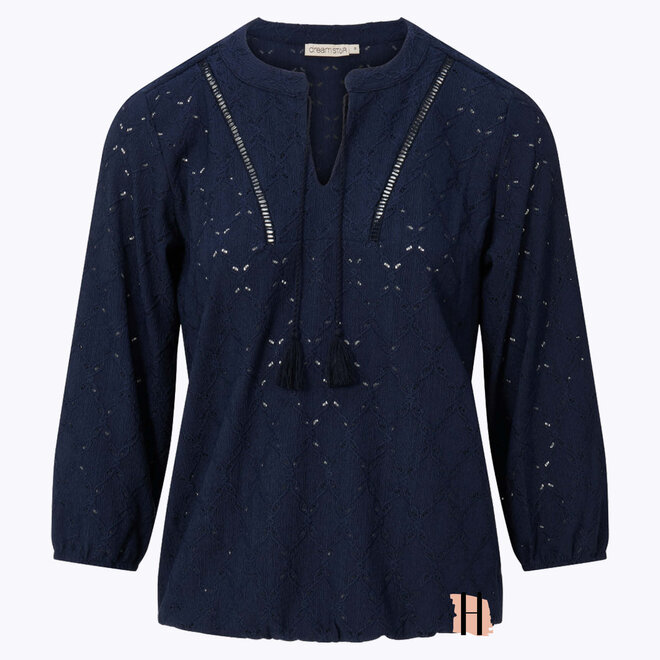 Z24 115 Roelie Top BRODERIE in Indigo