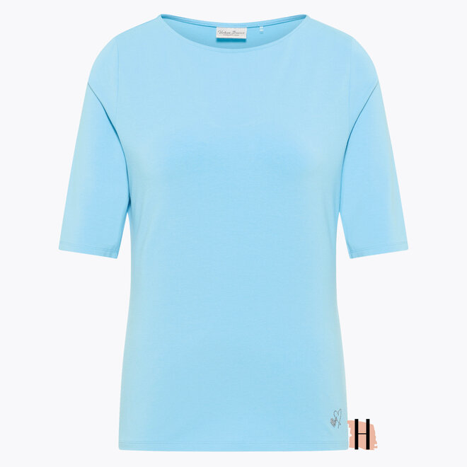 Effen T-Shirt in Licht Blauwe Kleur