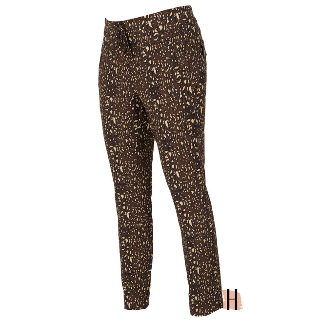 Travel Broek met Dessin "Kick" in Mokka Mix