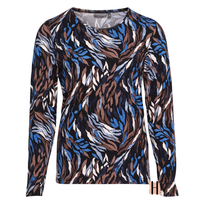 Longsleeve Blauw Bruine Print