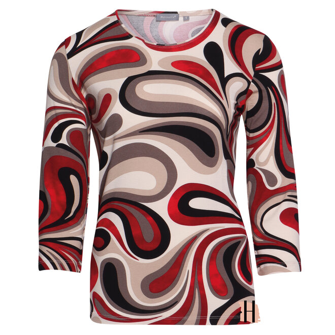 Shirt Groovy Print met Rood