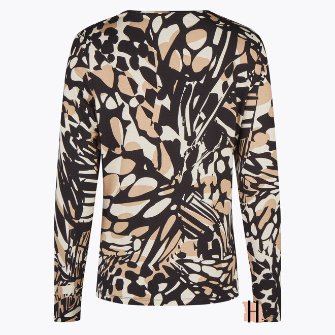 Longsleeve met Print Camel en Zwart